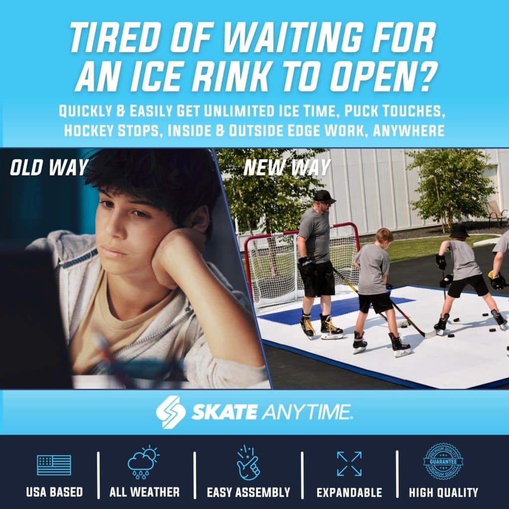 Skate Anytime Deluxe Starter Kit 6'x10' Synthetic Ice For Hockey