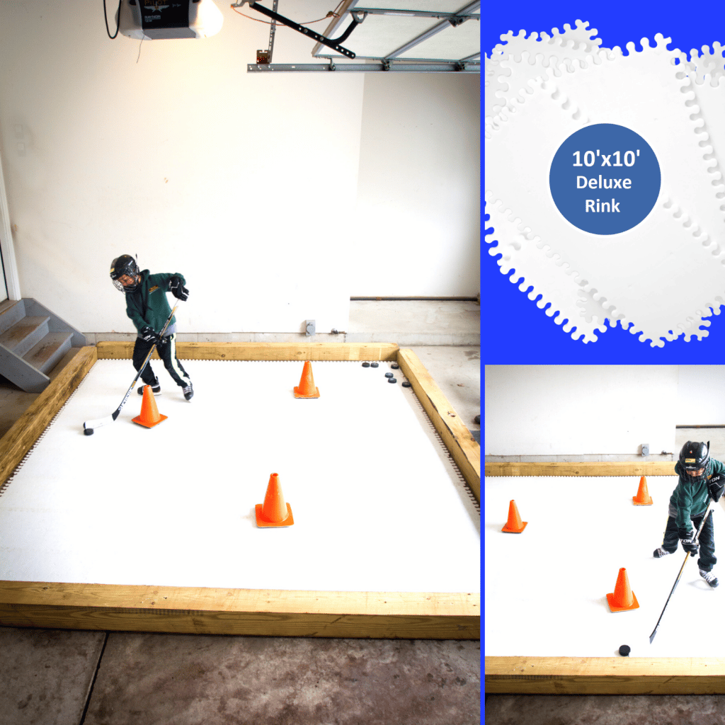Skate Anytime Deluxe 10' x 10' Synthetic Ice Rink for Hockey
