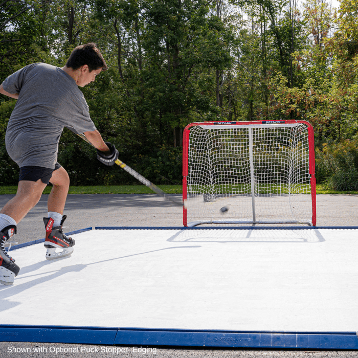 Train like a pro on the 10'x10' Deluxe Rink equipped with Skate Anytime Synthetic Ice. Perfect for honing your skills and enjoying immersive hockey practice