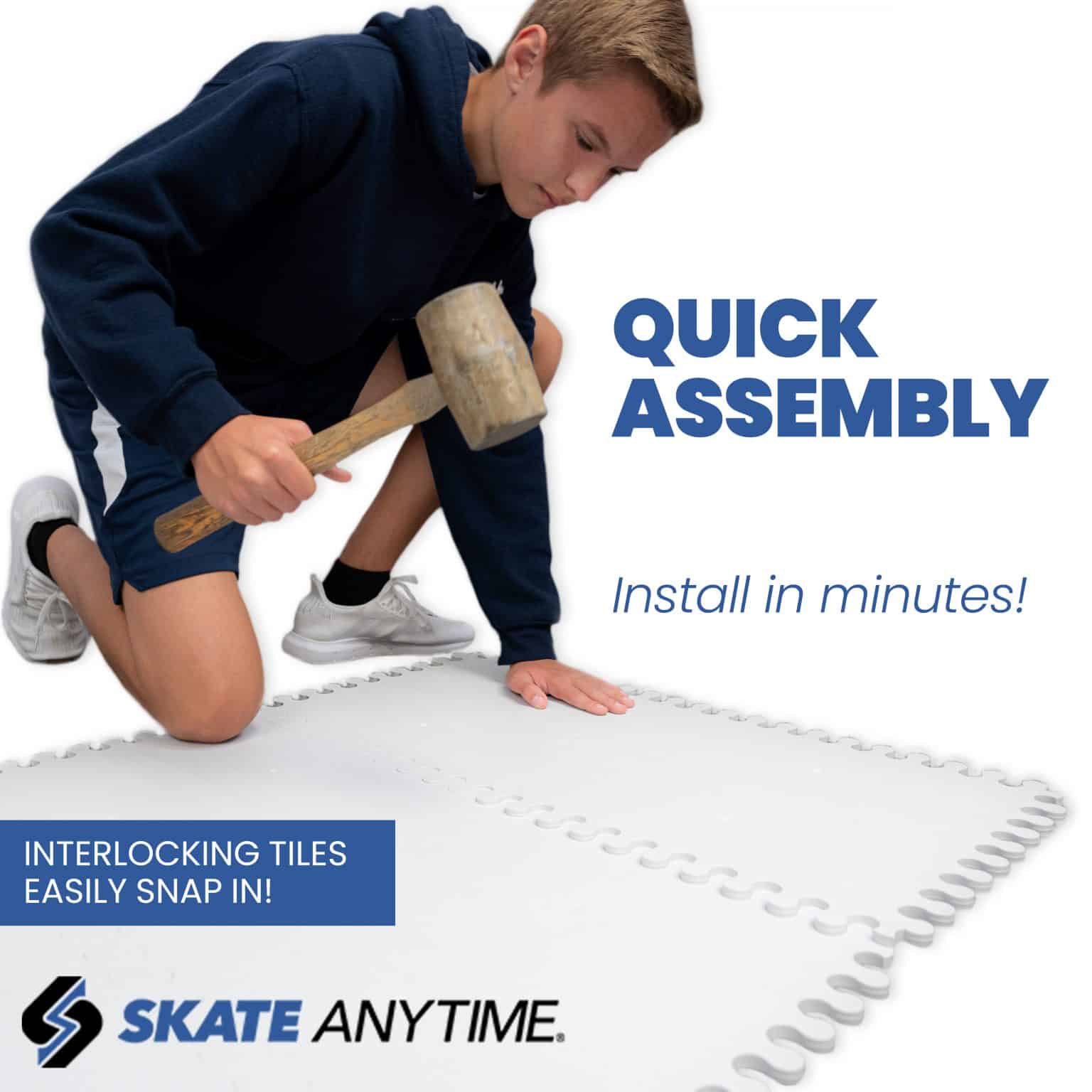 Skate Anytime Deluxe 10' x 10' Synthetic Ice Rink for Hockey