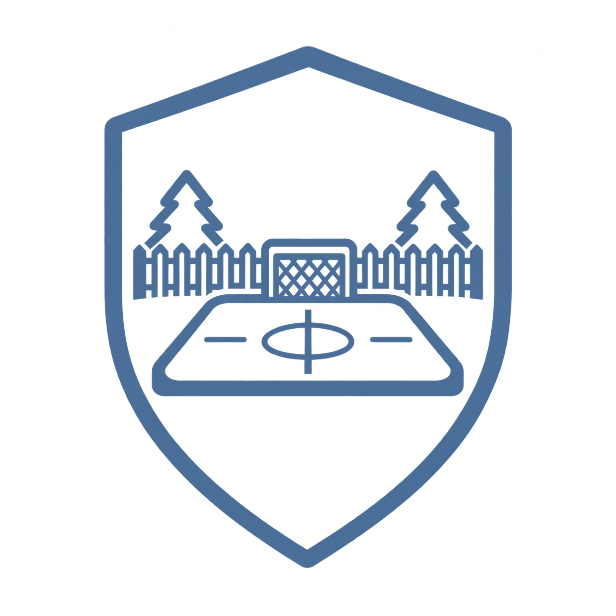 Backyard synthetic ice hockey rink icon